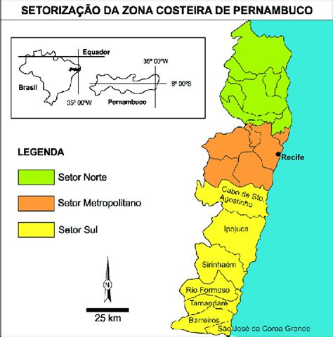 Litoral De Pernambuco Mapa - Mapa de localização do Litoral Sul de Pernambuco (Modificado de CPRH ...