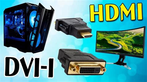 Переходник конвертер HDMI - DVI-I обзор и подключение - YouTube