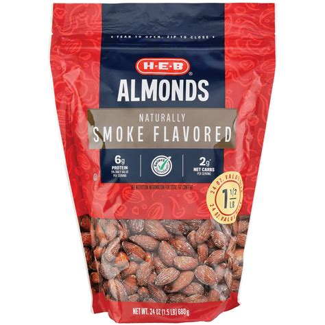 H E B Hickory Smoke Flavored Almonds Shop Nuts And Seeds At H E B