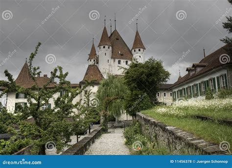 Dijon Of Medieval Castle Thun Lake Thun Stock Photo Image Of Castle