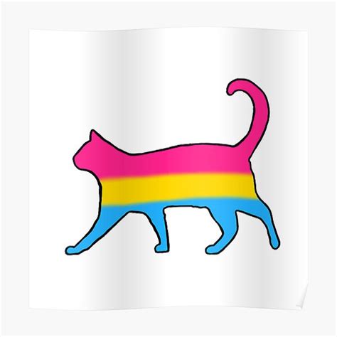 Pansexual Pride Cat Silhouette Poster For Sale By Losechester Redbubble