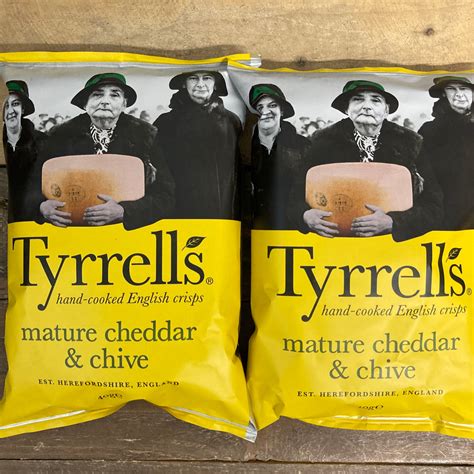 6x Tyrrells Mature Cheddar And Chive Crisps 6x40g And Low Price Foods Ltd