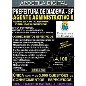 Apostila Prefeitura De Diadema SP AGENTE FISCAL II FISCAL MUNICIPAL