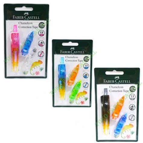 Jual Correction Tape Chameleon Refill Faber Castell Pink Blue Black