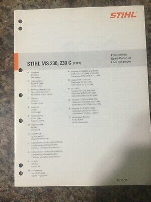 Stihl C Parts List Manual Pn Bx Ebay