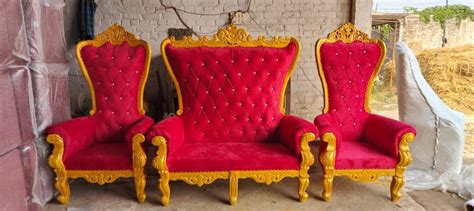 5 Seater Wooden Red Wedding Sofa Set Rexin At Rs 25000 In Saharanpur