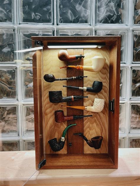 Tobacco Pipes Display Case With Lighting Etsy