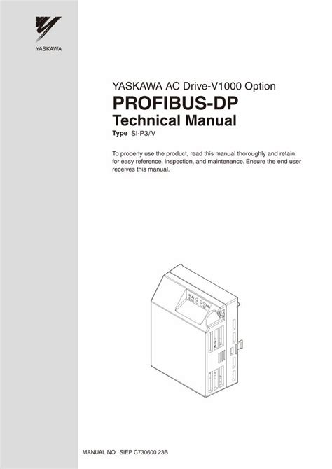 PDF YASKAWA AC Drive V1000 Option PROFIBUS DP Product Overview