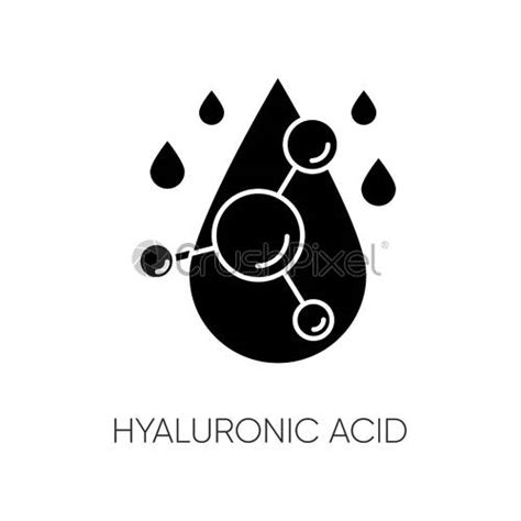 Hyaluronic Acid Black Glyph Icon Hydrating Formula Collagen To Prevent