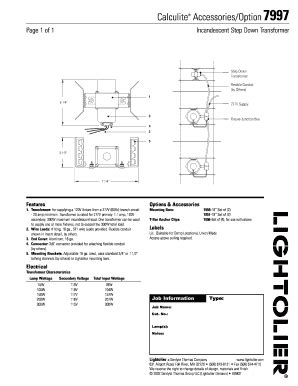 Fillable Online Incandescent Step Down Transformer Fax Email Print