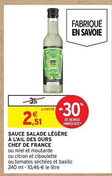 Promo Sauce Salade L G Re L Ail Des Ours Chef De France Chez