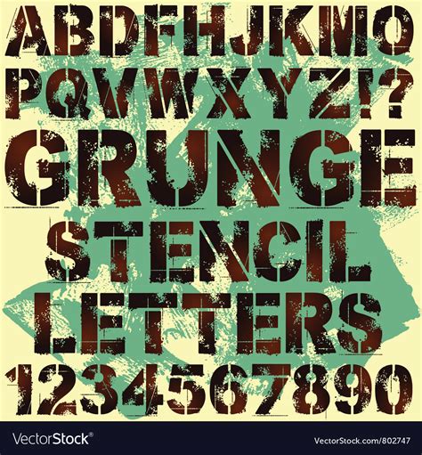 Grunge Stencil Letters Royalty Free Vector Image