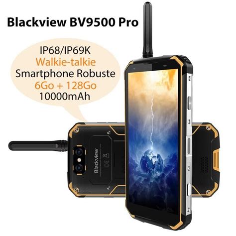 Smartphone Talkie Walkie Blackview BV9500 Pro 128Go 5 7 Batterie