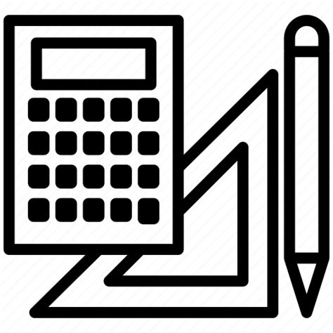 Calculate Calculator Compass Geometry Math Ruler Tool Icon