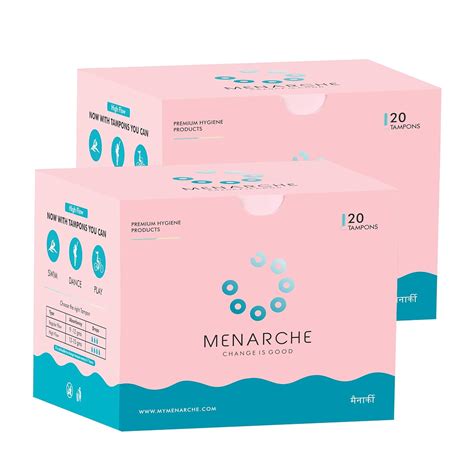 Buy Menarche 100 Organic Cotton Tampons For Women 40 Piece Heavy Flow Fda Approved