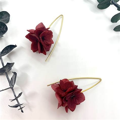 Boucles d oreilles Agatha en fleurs stabilisées BFlower Comptoir Doré