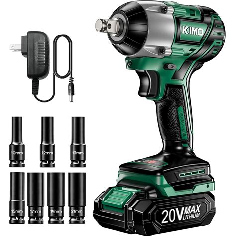 Buy KIMO Cordless Impact Wrench 1 2 Inch Impact Wrench Kit W Premium