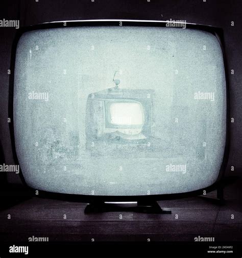 The blurry screen of a vintage TV Stock Photo - Alamy