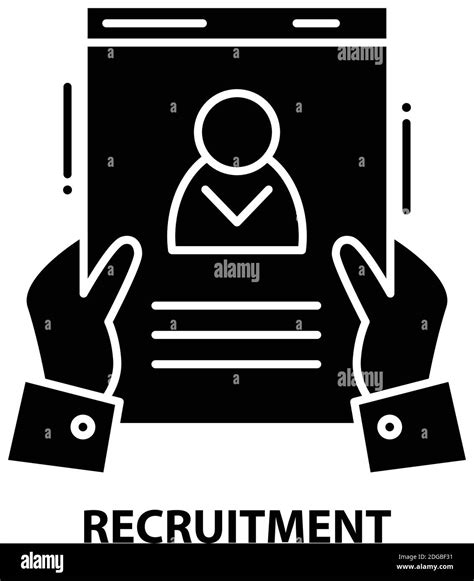 Recruitment Icon Black Vector Sign With Editable Strokes Concept