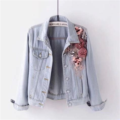 Free Shipping Autumn Women Embroidery Three Dimensional Flowers Pearl Bead Short Denim Coat