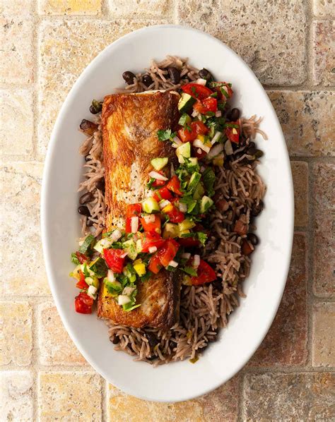 Pan Seared Mahi Mahi Recipe Seared Mahi With Rice And Salsa