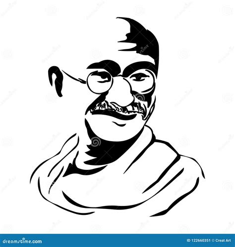 Mahatma Gandhi In White Robe Vector Illustration | CartoonDealer.com ...