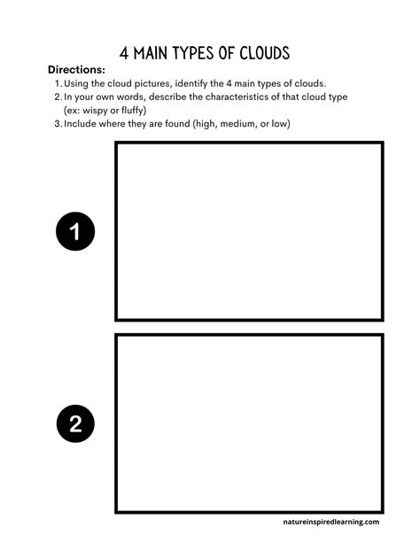 Identifying Cloud Types Worksheet