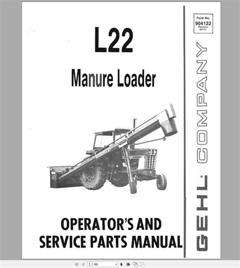 Gehl L22 Operators And Parts Manual Fn904122a Pdf