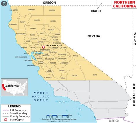 Northern California Cities Map - Stefa Emmalynn