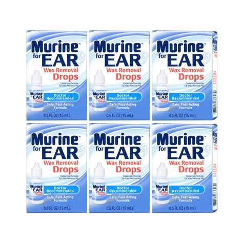 Murine Ear Wax Removal Drops 05 Oz Ear Drops Bottle 1 Ct Pack Of 6