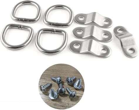 E Outstanding 4pcs 304 Stainless Steel D Ring Tie Down Anchors Point