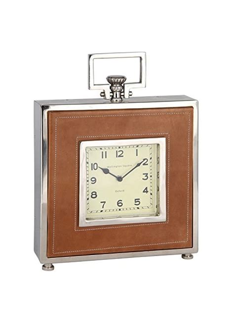 Tan Leather Square Clock Interior Flair