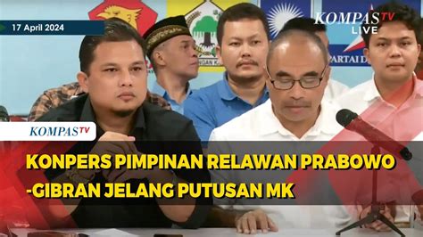 Konpers Pimpinan Relawan Prabowo Gibran Jelang Putusan Sengketa Pilpres