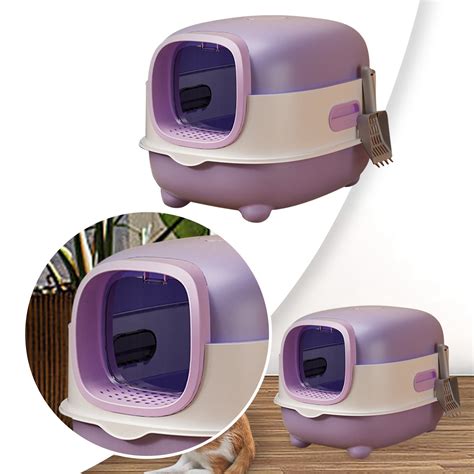 mfkdald Large Cat Litter With Cat Litter Foldable Cat Litter With Lid