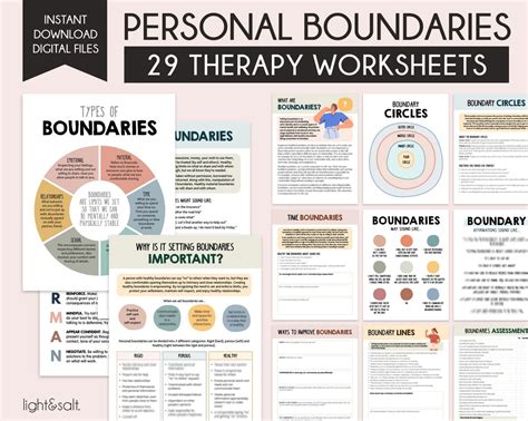 Boundaries Workbook Personal Boundaries Worksheets Setting Healthy