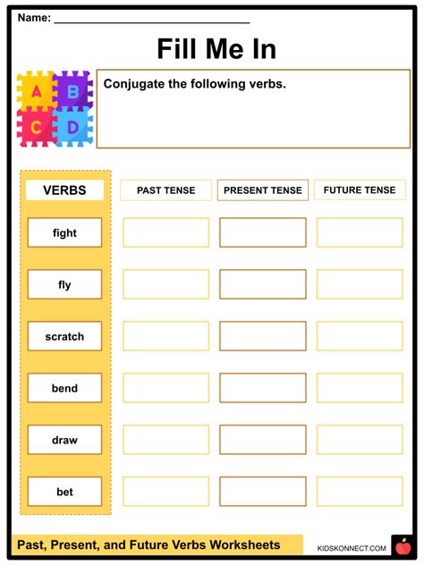 Past, Present & Future Verbs Facts & Worksheets For Kids