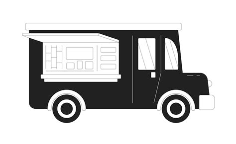 Premium Vector Violet Food Truck Flat Monochrome Flat Vector Object