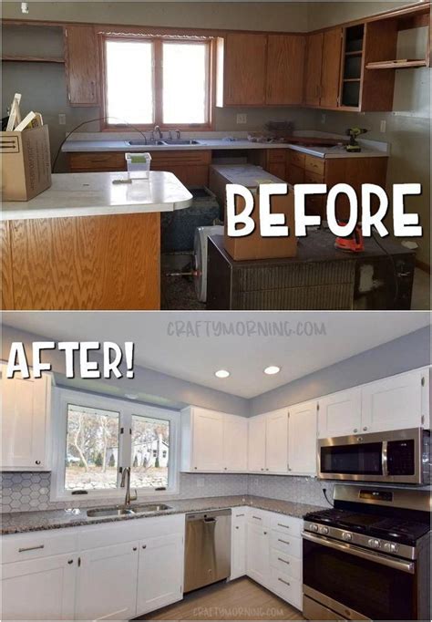 Before And After Kitchen Cabinet Makeover DIY How To Make Shaker Style