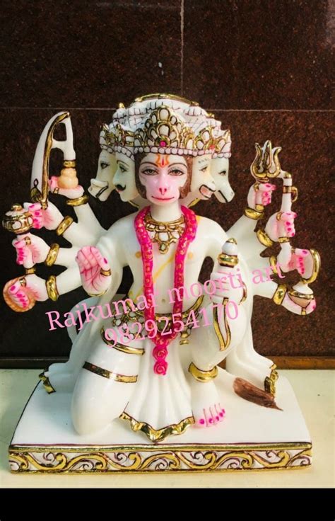 Panchmukhi Hanuman Ji White Marble Statue Home Size Feet Inch