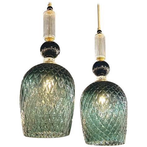 Set Of Five Exceptional Murano Glass Drop Pendants Lights At 1stdibs