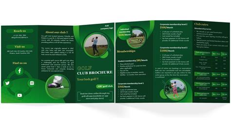 Golf Brochure Trifold Ppt Example