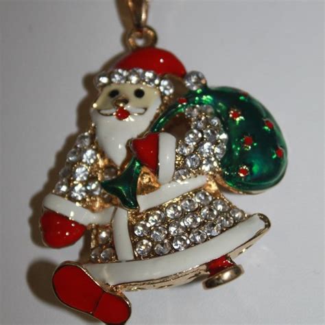 Betsey Johnson Jewelry Betsey Johnson Christmas Clear Crystal Santa