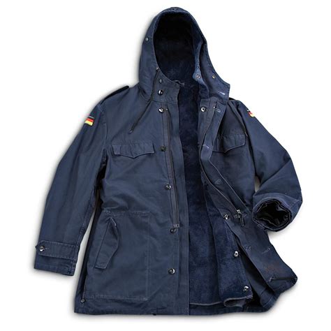 Used German Military Snorkel Parka Navy Blue 136111 Insulated