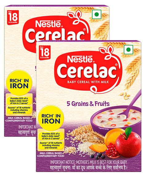 Buy Nestle Cerelac Fortified Baby Cereal With Milk 5 Grains And Fruits