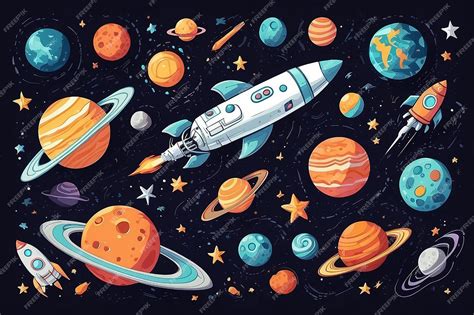 Dibujo Del Espacio Exterior Ilustración Del Vector Del Espacio Exterior