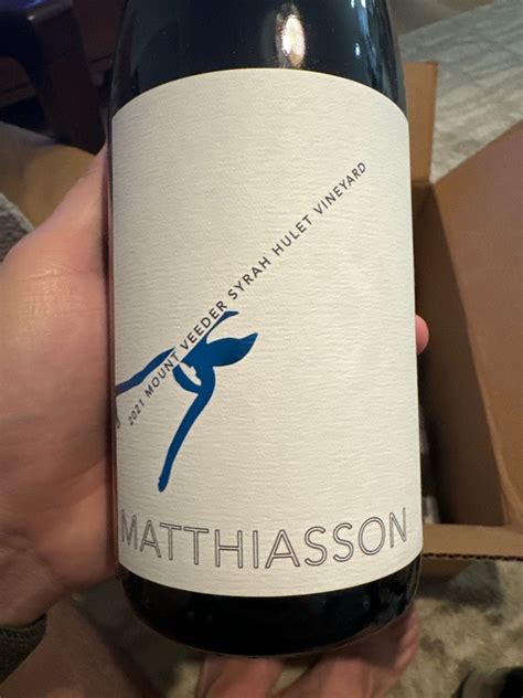 2021 Matthiasson Syrah Hulet Vineyard Usa California Napa Valley Mt