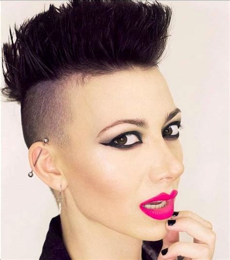 Mohawks Extreme Hair Shaved Sides Buzzed Punk Goth Girl Short Hair