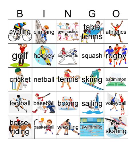 Sports Bingo Card