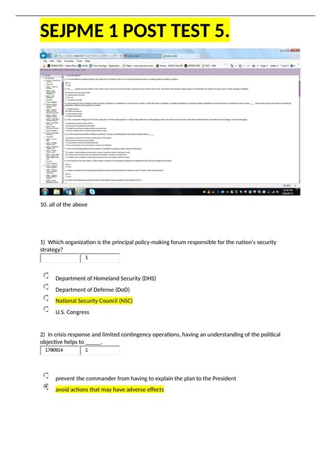 Sejpme Post Test Complete Already Graded A Solutions American