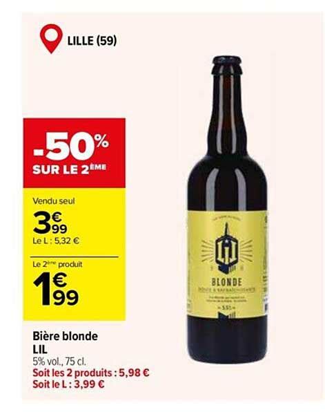 Promo Bi Re Blonde Lil Chez Carrefour Market Icatalogue Fr
